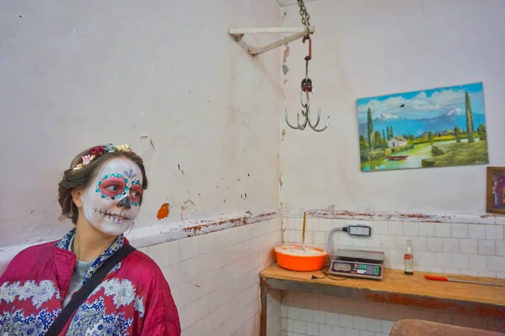 Catrina am Dia de los Muertos in Mixquic in Mexiko